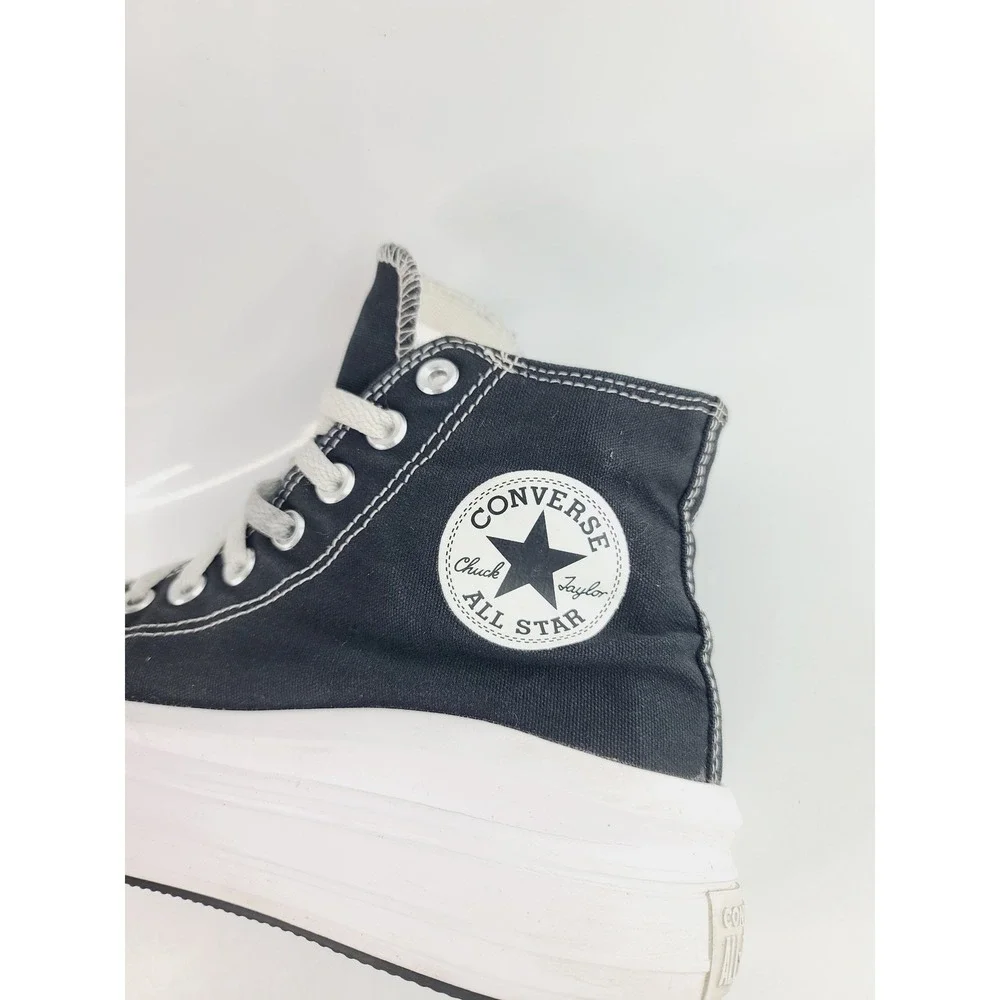Converse, Durable Canvas Upper, Casual High Top Sneakers Women, Size 8 Black - Picture 4 of 7